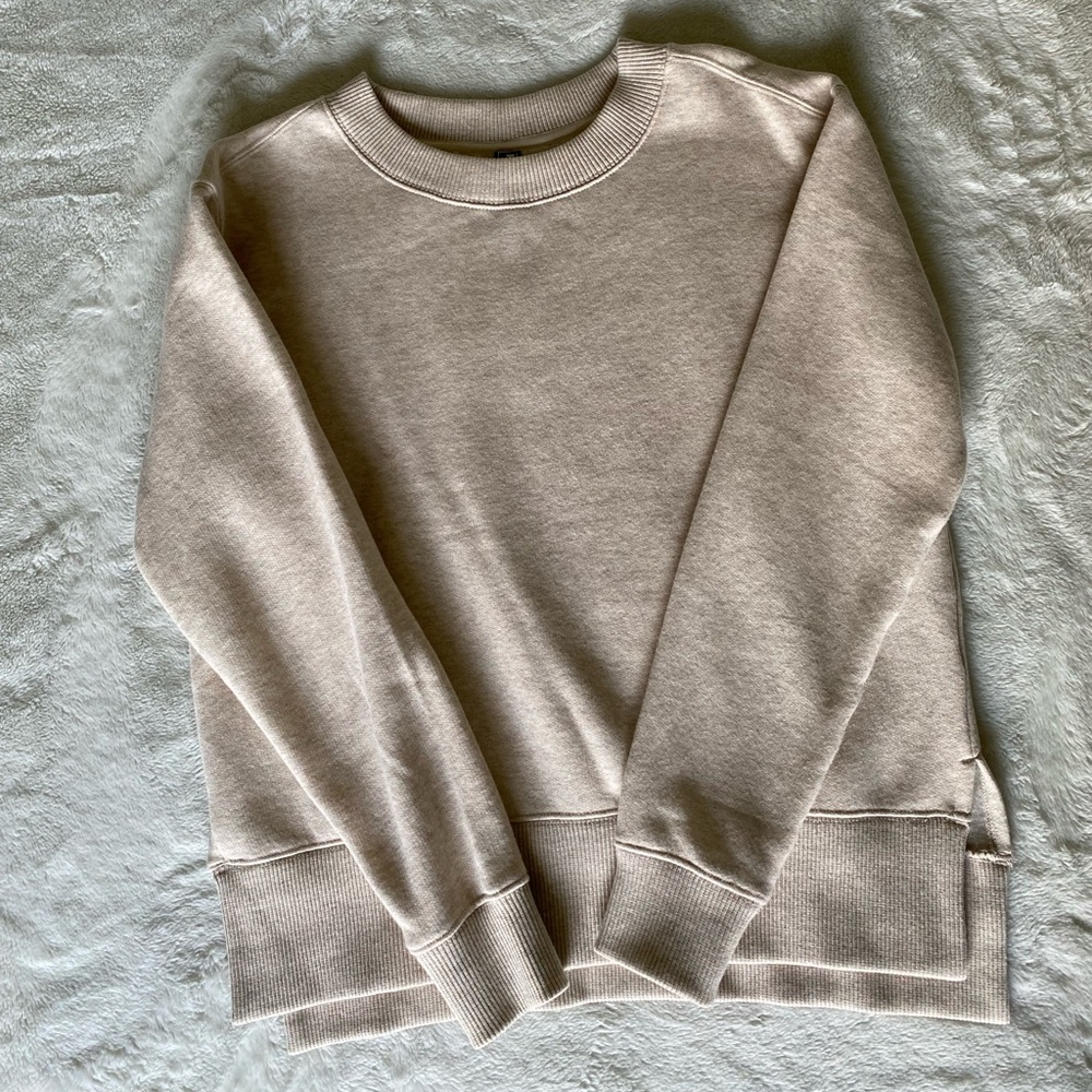 Cozy Fall Oatmeal colored crew-neck sweater